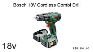 Furthermore, the 18 v model works with bits that fit securely into the 0.39 inches chuck and its weight is 1.3 pounds, being lightweight and convenient. Bosch Psb 1800 Li 2 18 Volt Cordless Combi Drill Youtube