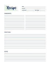 Recipe Page Recipe Printable Recipe Card Recipe Template Etsy In 2020 Food Printables Recipe Sheets Homemade Recipe Books