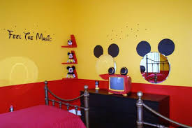 Girls name wall decal,mickey mouse decal, monogram letter. Kids Barh Room Idea Mickey Theme And Paint Mickey Mirrors Red Yellow Paint Habitacion De Mickey Mouse Decoracion Cuarto Bebe Nino Decoracion Cuarto Bebe