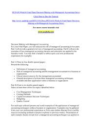 ~ entries are double spaced and the second line of an entry is a hanging indent of a ½ inch (standard tab space). Bus 630 Week 6 Final Paper Decision Making With Managerial Accounting New By Bluebell839 Issuu