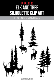 Free Elk And Tree Silhouette Clip Art Silhouette Clip Art Clip Art Apple Clip Art