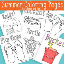 Swimming, camping, picnics, ice cream, going to the beach. Summer Coloring Pages Free Printable Easy Peasy And Fun