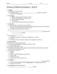 History Of Marine Science Notes