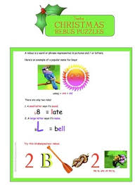 Free download & print printable christmas word puzzles woo! Christmas Rebus Puzzle Worksheets Teaching Resources Tpt