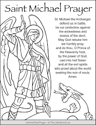 St michael coloring pages are a fun way for kids of all ages to develop creativity, focus, motor skills and color recognition. Saint Michael Prayer Coloring Page Thecatholickid Com