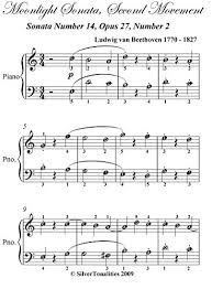 Moonlight sonata also is known as piano sonata 14 was written and composed by ludwig van beethoven. Moonlight Sonata Second Movement Beethoven Easy Piano Sheet Music Kindle Edition By Van Beethoven Ludwig Silvertonalities Arts Photography Kindle Ebooks Amazon Com