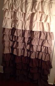 Sale Beige To Brown Ombre Ruffle Shower Curtain Etsy Ruffle Shower Curtains Brown Ombre Curtains