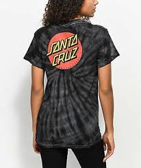 Black And White Tie Dye Shirt Outfit Santa Cruz Classic Dot Spider Black Tie Dye T Shirt Zumiez Black Tie Dye Shirt Tie Dye Shirt Outfit Tie Dye T Shirts
