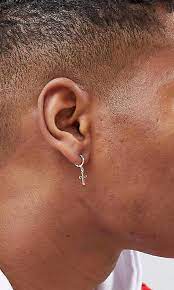 14k Gold Plated Sterling Silver Cross Hoop Huggie Earrings For Men Huggies Earrings Men Earrings Sterling Silver Cross