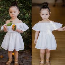 Toddler Kids Baby Off Shoulder Tunic Dress White Summer Kids Girl Dresses Casual Party Wedding Chidlren Girl Sundress Dresses Aliexpress