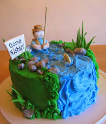 Go under the sea with this dessert. Fish Happy Birthday Fish Cake Design