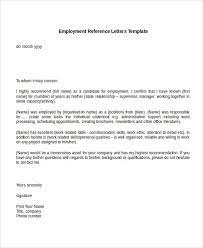 10 Employment Reference Letter Templates Free Sample Example Format Free Pr Employment Reference Letter Reference Letter Template Employment Reference