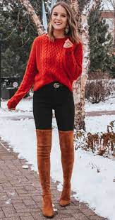 Women S High Heel Boots 2019 Christmas Outfits Women Cute Winter Outfits Cute Christmas Outfits