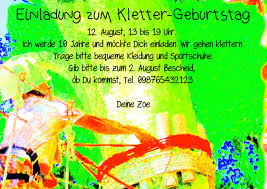 Kindergeburtstag Einladungskarte Klettern Kletter Geburtstag