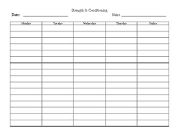 Basic Strength Conditioning Chart