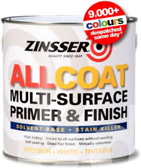Trucare interior wall primer solvent thinnable is the perfect base for masonry topcoats such as distemper, emulsions, lustre and matt wall finishes, as it provides a suitable surface for application for coats of putty and paint. Zinsser Allcoat Multi Surface Primer Finish Solvent Based