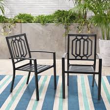 We're now ready for a big backyard movie night! Mf Studio Outdoor Chairs Set Of 2 Iron Metal Dining 300 Lbs Weight Capacity Patio Bistro Chairs With Armrest Black Walmart Com Walmart Com