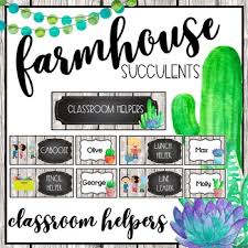 Farmhouse Succulents Job Chart Materials