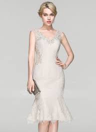 158 00 Trompet Zeemeermin V Nek Knie Lengte Kant Cocktailjurk Met Kralen Pailletten Jj S House Cocktail Dress Lace Short Mermaid Dress Long Cocktail Dress