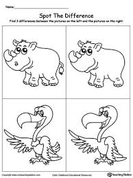 Spot The Difference In The Animals Yak And Xenops Worksheets For Kids Kindergarten Drawing Preschool Worksheets