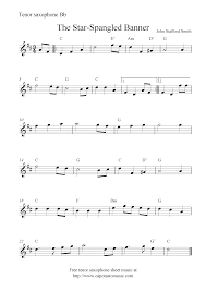 This alto saxophone sheet music for the star spangled banner (the national anthem of the united states of america) is written in the key of c (concert e flat). Free Printable Sheet Music Free Tenor Saxophone Sheet Music The Star Spangled Banner