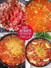 This Traditional Spanish Paella Recipe Is Filled With Spices Chicken Chorizo Peppers To Paella Recipe Easy Spanish Paella Traditional Spanish Paella Recipe
