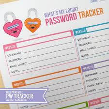 Free Printable What S My Login Password Tracker Password Tracker Free Printables Parenting Organization