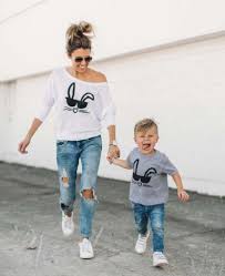 Hot Family Matching Outfits T Shirt Mother Son Women And Baby S Rabbit Tee Tops Mother Son Matching Outfits Matching Family Outfits Mommy Son Outfits