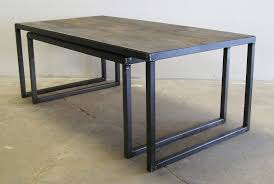Furniture Amalgam Steel Nesting Coffee Table With Black Steel Legs Construction And Recta Nesting Coffee Tables Coffee Table Metal Frame Coffee Table Rectangle