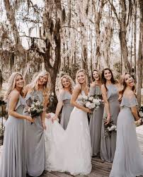 Pin By Mackenzie Getz On Wedding Photo Ideas Silver Bridesmaid Dresses Wedding Bridesmaid Dresses Grey Bridesmaids