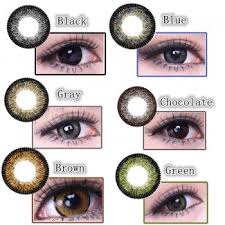 Coloured Contact Lenses Big Eyes Vivi 1 Year Pair Black Brown Grey Green Blue