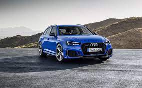 Download Wallpapers Audi Rs4 Avant German Cars 4k 2018 Cars Wagons Blue Rs4 Sportcars Audi Besthqwallpapers Com Audi Rs Audi Rs4 Audi