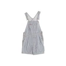 Black And White Striped Overalls Shorts Gap Mid Blue White Striped Denim Dungarees W34 Found On Polyvore White Overalls Striped Rompers Denim Dungarees