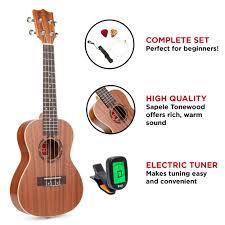The thickest string (on one extreme end) is referred to as the 6th string one of the easiest ways you can keep all the guitar string names at your fingertips is by using mnemonics. Best Choice Products Acoustic 23 Inch Sapele Wood Concert Ukulele Starter Kit With Gig Bag Strap Tuner Strings And Picks Walmart Com Walmart Com