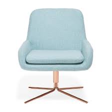 Softline Square Sky Blue Wool Swivel Chair
