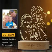 Dropshipping Customized 3d Night Light Usb Wooden Base Diy Night Lamp For We Christmas Gifts For Husband Christmas Gifts For Couples Thoughtful Christmas Gifts