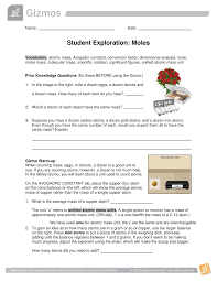 Gizmos is an online learning tool created and managed by explorelearning.com. Moles Gizmos Student Worksheet Kelly Hartnett Library Formative