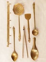 Buy Handcrafted Brass Kitchen Set Set Of 7 Online At Jaypore Com Brass Kitchen Indian Kitchen Utensils Brass Decor