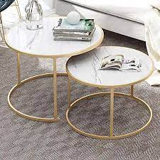 Enjoy free shipping on most stuff, even big stuff. Nesting Coffee Tables White Living Room Table Sets Marble Look Sofa Side Nest Of Tables Round End Tables With Gold Metal Frame Home Decor Sets White Set Of 2 Amazon Ae