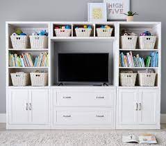 Tv stands & media consoles. Preston Media Wall System Playroom Storage Pottery Barn Kids