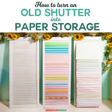 Learn how to keep your craft room completely organized even in small spaces with my craft storage and organization tips. Diy Paper Organizer Made From Repurposed Shutters Jennifer Maker