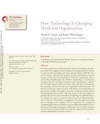 Create quality content write quality and insightful contents and share them with our readers. Pdf How Technology Is Changing Work And Organizations
