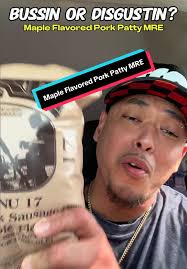 This sausage is drippy brah… #Dpeezy2099 #Bussin #MapleFlavoredPorkPattyMRE  #MRE