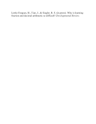 Khan academy is a 501(c)(3) nonprofit organization. Pdf Why Is Learning Fraction And Decimal Arithmetic So Difficult