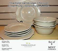 Threshold studio round 16 piece. Set Of 6 Threshold Wellsbridge Mocha Dinner Plates Salad Plates Bowl New 29 00 Picclick