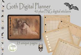 Gothic Style Digital Planner Template Bundle Digital Planner Digital Sticker Unique Planner