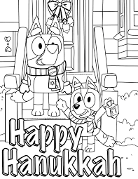 Bluey Hanukkah Coloring Page