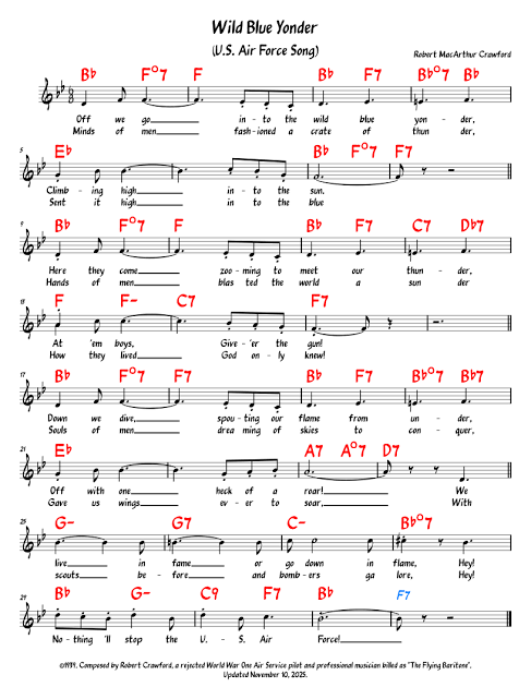 The Wild Blue Yonder – Robert MacArthur Crawford Sheet Music with Chords  for Voice (other) (Solo) | MuseScore.com