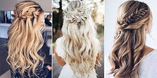 The half up and half down hair styles are perfect for medium lenght hair and long hair, if you're looking for new half up half down hair styles, check out this post. 20 Brilliant Half Up Half Down Wedding Hairstyles For 2019 Emmalovesweddings