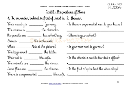 She asked if i could help her. Free Printable Grammar Worksheet C A Prepositions Of Place U8 Education Quotes For Teachers Middle School Grammar Worksheets Quotes For Students